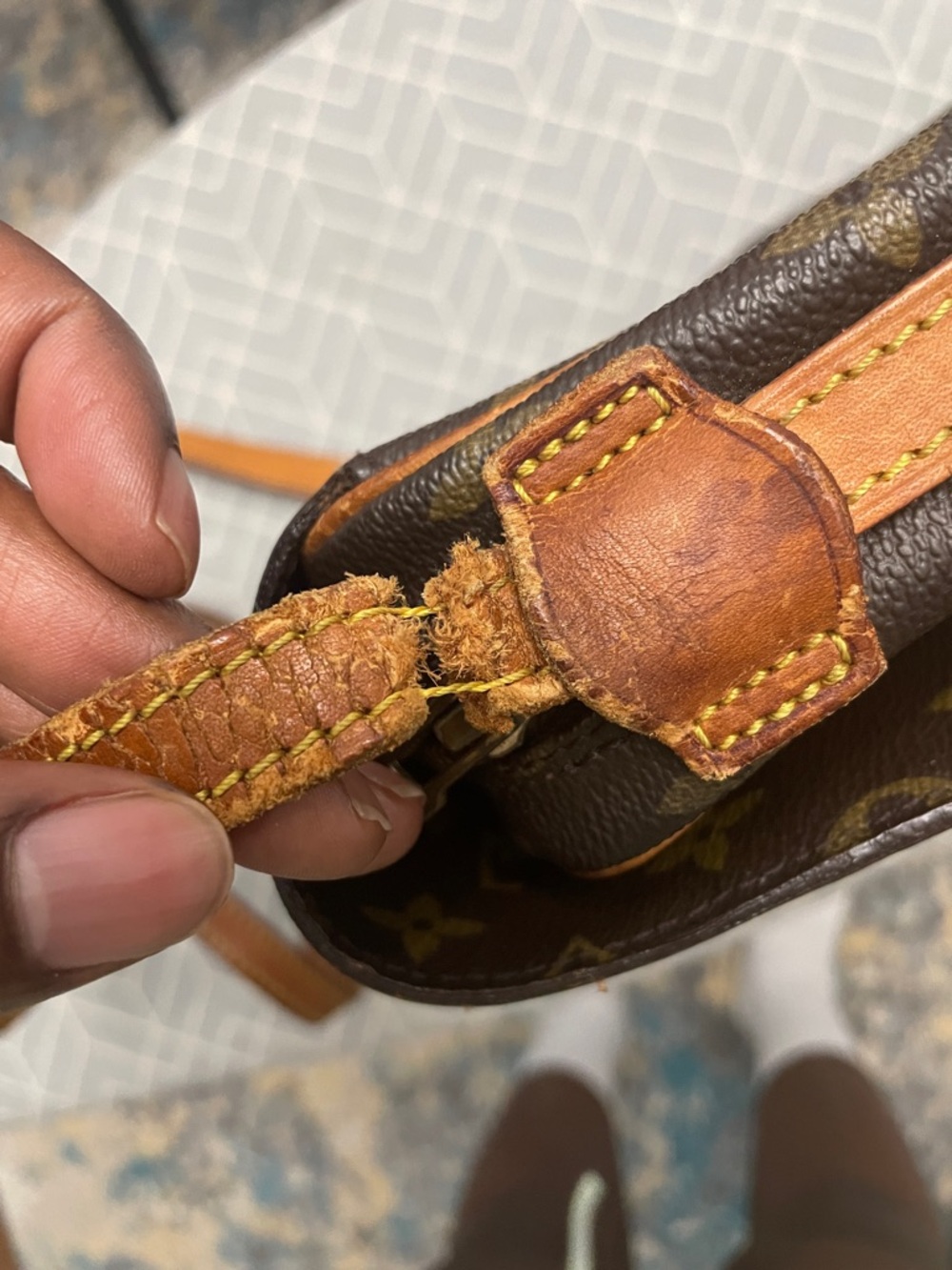 Louis Vuitton Monogram Crossbody Bag in Brown and Tan - Picture 10 of 11